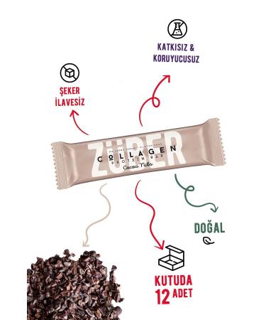 Z ber Cocoa Bean Collagen Protein Bar 35 G - 12 Pieces X 35gr - Buy Online on GoSupps.com