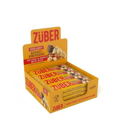 Zuber Peanut and Cocoa Fruit Bar 40g X 12 Pieces
