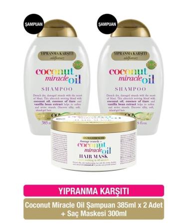 OGX Anti-Damage Coconut Miracle Oil Sulfate-Free Shampoo X2 Sulfate-Free Hair Mask
