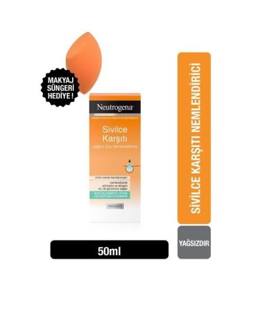 Neutrogena Anti-Acne Moisturizer 50 ml + Makeup Sponge Gift