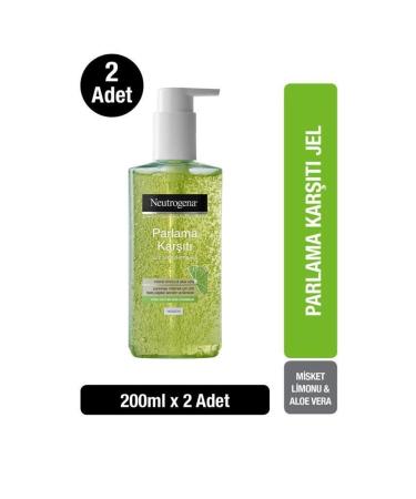 Neutrogena Visibly Clear Pore & Shine Anti-Shine Facial Cleansing Gel 200 ml X2