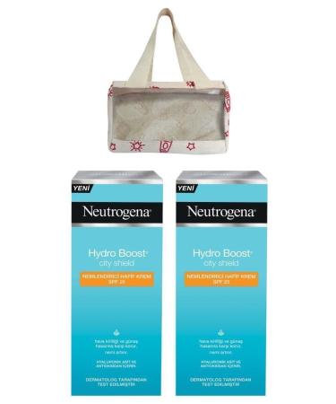 Neutrogena Hydro Boost City Shield Spf25 Face Sunscreen Moisturizer 50ml X2 + Red Bag - Buy Online on GoSupps.com