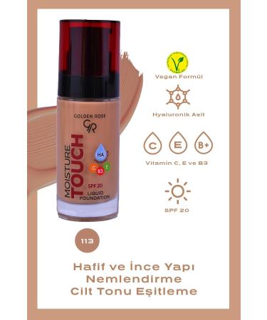 Golden Rose Moisture Touch Liquid Foundation Spf20 No: 113 Moisturizing Foundation - 8691190533786