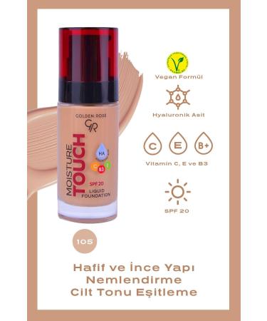 Golden Rose Moisture Touch Liquid Foundation Spf20 No: 105 Moisturizing Foundation - 8691190533700