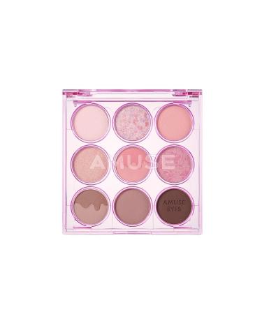 Amuse Eye Vegan Color Palette (KORENDY) Skin Tone Compatible Natural Silky Eyeshadow Palette 0.6 X 9g #02 Cool Rose