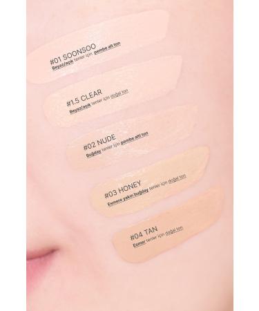 Amuse Dew Jelly Vegan Cushion Spf 38 Pa (KORENDY) Birch Water and Panthenol Concealer 15g #1.5 Clear - Buy Online on GoSupps.com