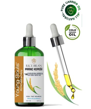 YOUNG SOULS Aromatherapy Rice Bran Carrier Oil Cold Pressed Rice Bran Oil Cold Pressed 50 ml