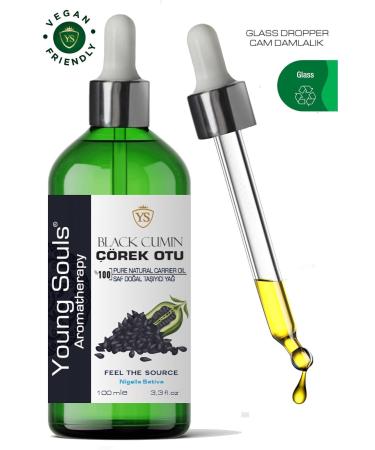 YOUNG SOULS Black Seed Carrier Oil ( Cold Pressed ) Black Cumin Herbal Carrier Oil ( Cold Pressed ) 100 ml - Buy Online on GoSupps.com