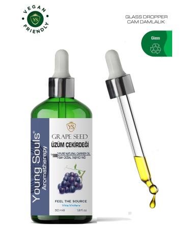 YOUNG SOULS Grape Seed Carrier Oil ( Cold Pressed ) Grape Seed Herbal Carrier Oil ( Cold Pressed ) 50 ml - Buy Online on GoSupps.com