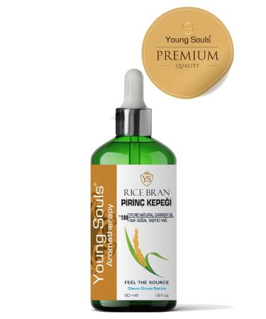YOUNG SOULS Aromatherapy Rice Bran Carrier Oil Cold Pressed Rice Bran Oil Cold Pressed 50 ml - Buy Online on GoSupps.com