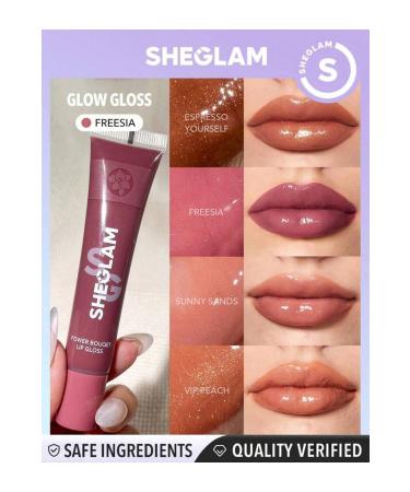 SHEGLAM Power Bouquet Lip Gloss Tinted Moisturizing Lip Gloss Plumping VEGAN Moisturizing lip gloss-tint