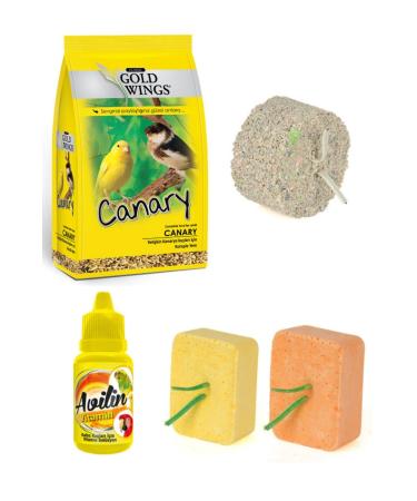 PureCanpati Canary Food + Bird Beak Stone + Vitamin Set