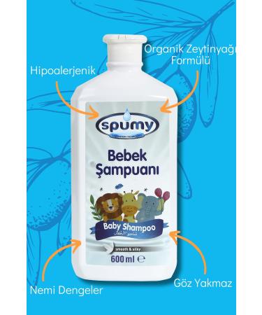 Spumy Organic Certified 5+1 Sensitive Hair and Body Baby Shampoo Economic Package - 600 ml x 6 - Buy Online on GoSupps.com