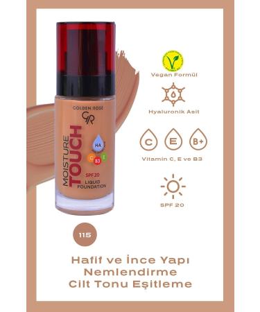 Golden Rose Moisture Touch Liquid Foundation Spf20 No: 115 Moisturizing Foundation - 8691190533809