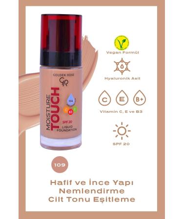 Golden Rose Moisture Touch Liquid Foundation Spf20 No: 109 Moisturizing Foundation - 8691190533748