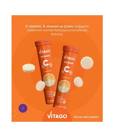 Vitago 2- Vitamin C Vitamin D Zinc 20 Effervescent Tablets - Buy Online on GoSupps.com
