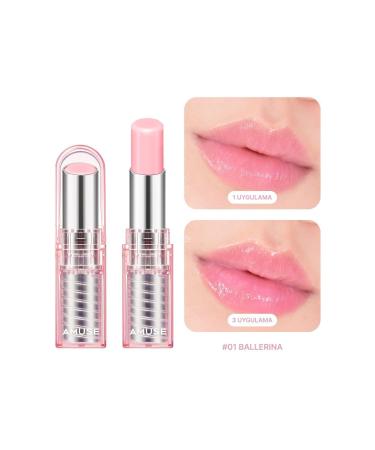Amuse Dew Balm (KORENDY) Tinted Vegan Collagen Nourishing Lip Balm 3.2g #01 Baller na