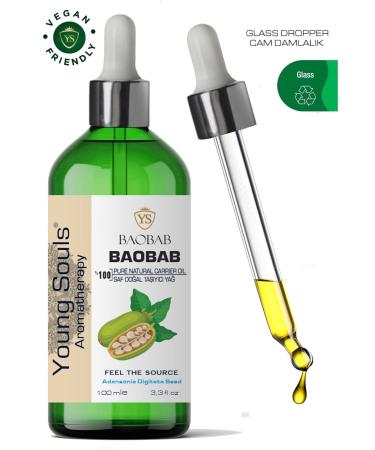 YOUNG SOULS Aromatherapy Baobab Carrier Oil ( Cold Pressed ) Baobab Herbal Carrier Oil ( Cold Pressed ) 100 ml - Buy Online on GoSupps.com