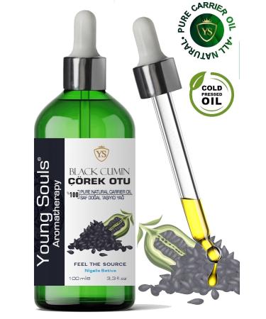 YOUNG SOULS Black Seed Carrier Oil ( Cold Pressed ) Black Cumin Herbal Carrier Oil ( Cold Pressed ) 100 ml