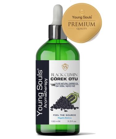 YOUNG SOULS Black Seed Carrier Oil ( Cold Pressed ) Black Cumin Herbal Carrier Oil ( Cold Pressed ) 100 ml - Buy Online on GoSupps.com