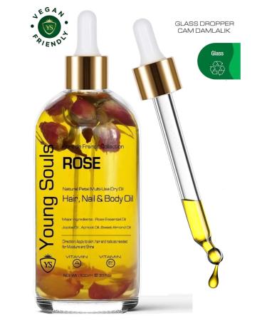 YOUNG SOULS Aromatherapy Rose Multi Use Oil Rose Face Hair Nails & Skin Serum Dry Oil 100 Ml - Buy Online on GoSupps.com