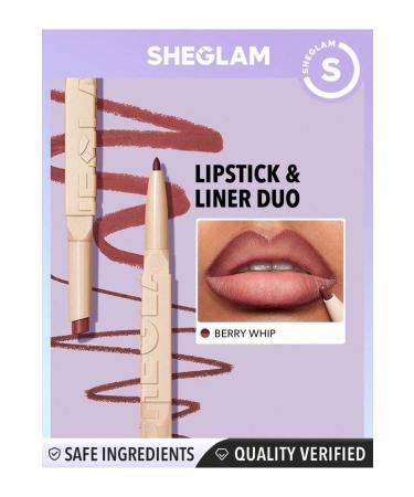 SHEGLAM GLAM 101 LIPSTICK & LINER DUO 2 In 1 Matte Lip Liner and Long Lasting Lipstick Set Makeup - Buy Online on GoSupps.com