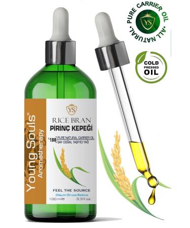 YOUNG SOULS Aromatherapy Rice Bran Carrier Oil Cold Pressed Rice Bran Oil 100 ml