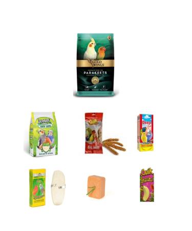 Gold Wings Premium Parakeet Lovebird Food Set