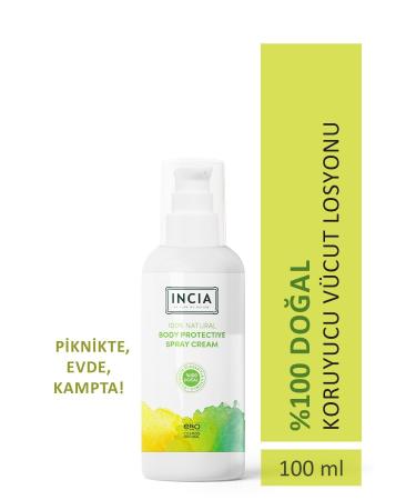 INCIA 0 Natural Protective Body Lotion Spray for Newborn Baby Child Lemon Eucalyptus Vegan 100 ml