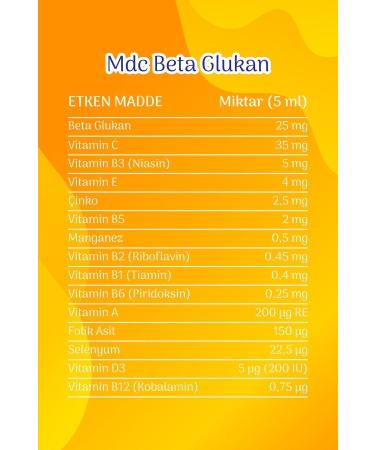 MDC Beta Glucan Syrup 150 ml (BETA GLUCAN MULTIVITAMIN) - Buy Online on GoSupps.com