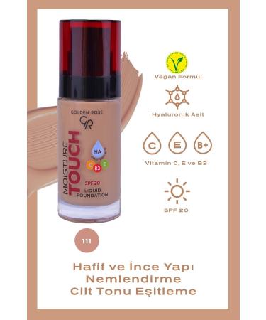 Golden Rose Moisture Touch Liquid Foundation Spf20 No: 111 Moisturizing Foundation - 8691190533762