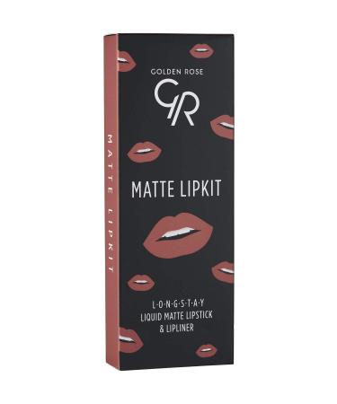 Golden Rose Matte Lip Kit - Warm Sable - Liquid Matte Lipstick & Lip Pencil - 8691190433420 - Buy Online on GoSupps.com