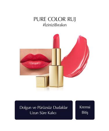 Estee Lauder Pure Color Creme Lipstick Colour: 320 Defiant Coral Satin Finish Creamy Lipstick 3.5 Gr