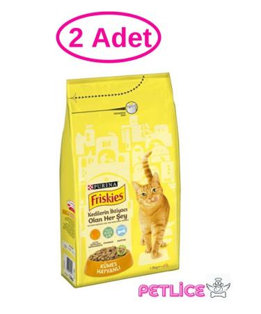Friskies Poultry Adult Dry Cat Food 2 x 1.5 Kg (1500Gr)