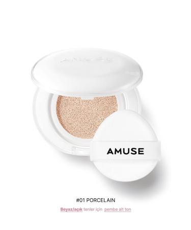 Amuse Ceramic Skin Perfector Spf40 Pa (KORENDY) Porcelain Skin Cushion with Ceramide Peptide 15g #01porcela n