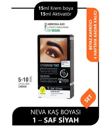 Neva Eyebrow Tint Eyebrow Dye 15ml (vegan) 1 Pure Black