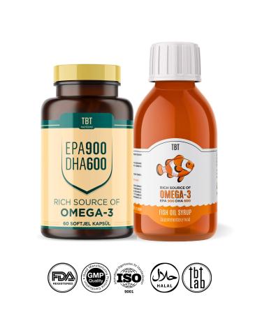 Tabitat Natural Scandinavian Omega-3 Rich Fish Oil Syrup and Softgels - 150ml / 60 Softgels