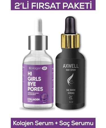 RC COSMETICS Collagen Life Collagen Skin Serum 50ml & Axwell Anti-Hair Loss Repair Care Serum 50ml