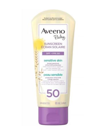 AVEENO Baby Sunscreen Ecran Solare spf 50 Sensitive Skin Sun Cream 88 ml