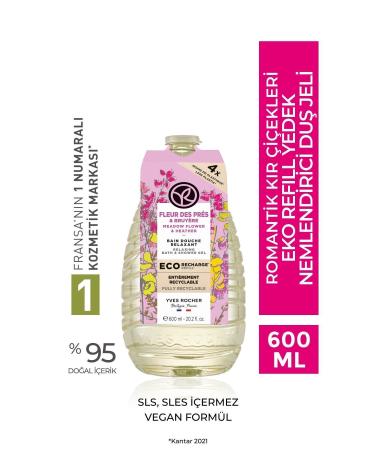 Yves Rocher Moisturizing Eco Refill Shower Gel - Romantic Wildflowers 600 ml