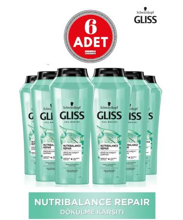 Gliss Nutribalance Repair Anti Hair Loss Shampoo 500 ml 6 Pieces