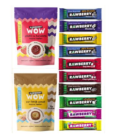 Rawberry Starter Pack (12 PCS) No Added Sugar Vegan Gluten Free Balls and Bars - Buy Online on GoSupps.com