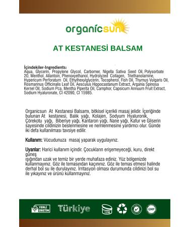 Organicsun Horse Chestnut Balsam Gel Muscle and Joint Pain Massage Cream 500 ml - Buy Online on GoSupps.com