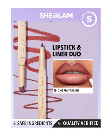 SHEGLAM Lip Color & Lip Liner Duo - Glam 101- cherry fudge