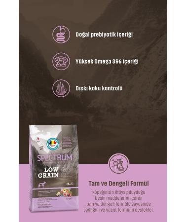 Spectrum Low Grain Lamb and Blueberry Adult Dog Food 12 Kg - Buy Online on GoSupps.com