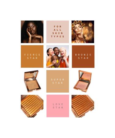 EDA LUXURY BEAUTY Golden Copper Bronzer Illuminator Star Shine Highlighter Shimmery Glitter Silky Satin Vegan Glow Makeup - Buy Online on GoSupps.com