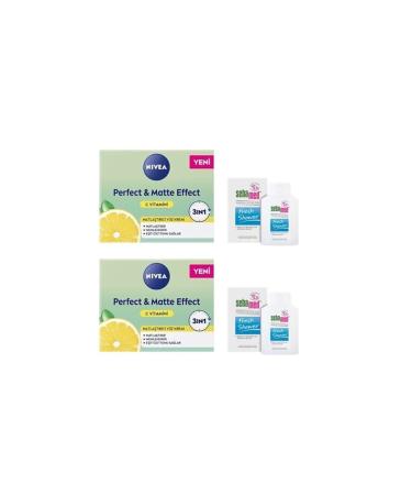 NIVEA Perfect & Matte Vitamin C Face Care Cream 50 Ml *2 Pieces & Mini Shower Gel Fresh Shower