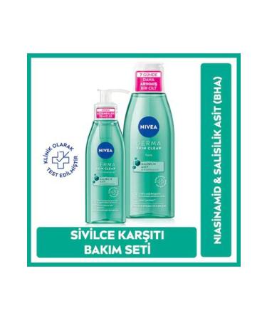 NIVEA Skin Clear Facial Cleansing Gel 150 ml + Derma Skin Clear Anti-Acne Tonic 200 ml
