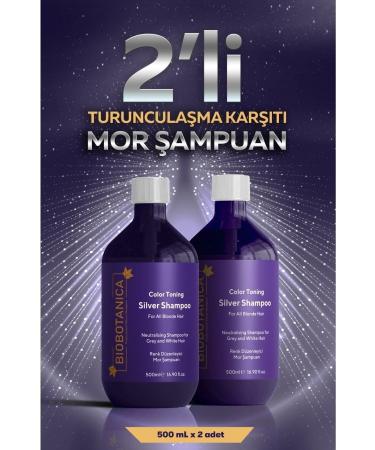 Biobotanica Silver Anti-Orange Purple Shampoo 2 X 500 Ml (2 Pieces)