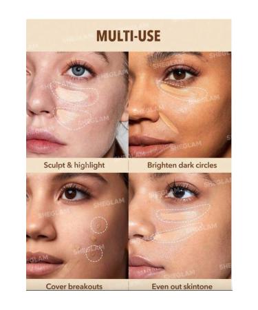 SHEGLAM PERFECT SKIN HIGH COVERAGE CONCEALER 4.5g Alcohol free Vegan concealer - Buy Online on GoSupps.com